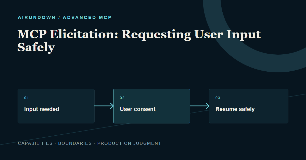MCP Elicitation: Requesting User Input Safely